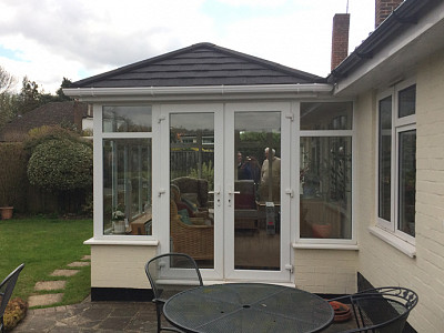 Replacement double hipped conservatory roof christchurch